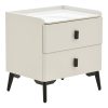 Κομοδίνο Alessio pakoworld mdf λευκό-μαύρο μέταλλο 46x37x47εκ 263-000016