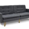 Καναπές-κρεβάτι Flexible pakoworld σε ανθρακί ύφασμα 198x87x76εκ 035-000004