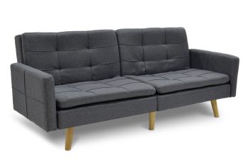 Καναπές-κρεβάτι Flexible pakoworld σε ανθρακί ύφασμα 198x87x76εκ 035-000004