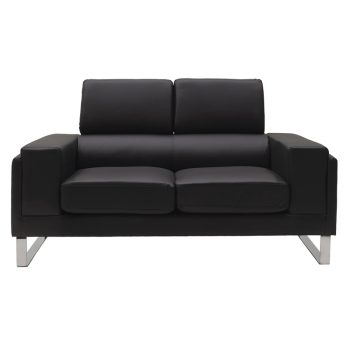 Alternative view of Καναπές Shea  2θέσιος pu μαύρο-inox 158x80x87εκ