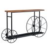 Κονσόλα Bike pakoworld χρώμα μαύρο-καρυδί 148x28x85εκ 120-000051