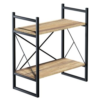 Χαμηλή βιβλιοθήκη Baker pakoworld καρυδί-μαύρο 66x34x75εκ 120-000333