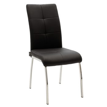 Καρέκλα Ariadne pakoworld PU μαύρο-πόδι χρωμίου 127-000131