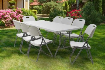 Alternative view of Τραπέζι catering-συνεδρίου Aprilia  λευκό μονοκόμματη επιφάνεια 183x76x74εκ