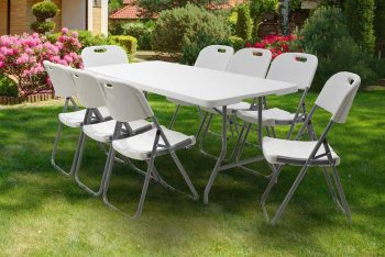Alternative view of Τραπέζι catering Rodeo  πτυσσόμενο-βαλίτσα λευκό 152x70x74εκ