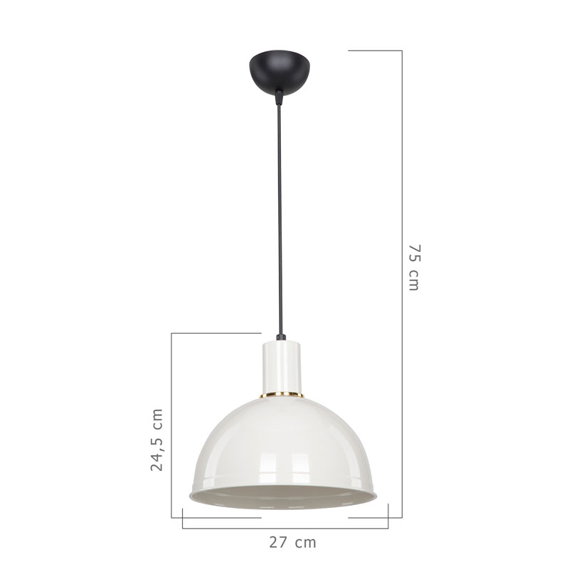 Φωτιστικό οροφής μονόφωτο PWL-1196 Ε27 λευκό Φ27x75εκ - Image 4