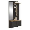 Έπιπλο εισόδου Bridger pakoworld μαύρο-καρυδί 80x35x180εκ 176-000051