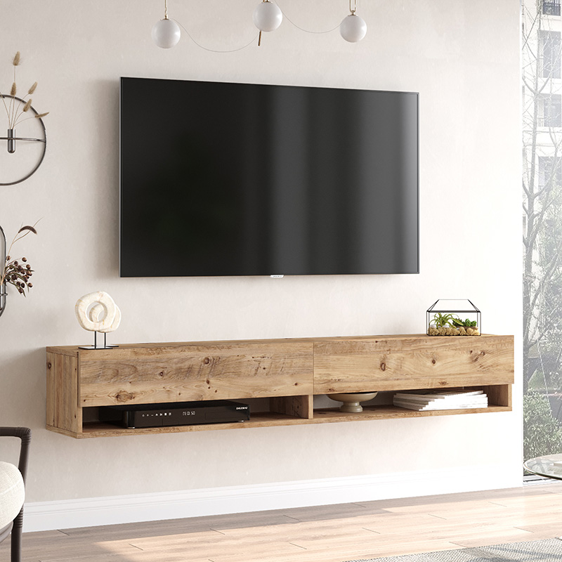 Έπιπλο τηλεόρασης επιτοίχιο Roscoe sonoma 180x31.6x29.6εκ - Image 2