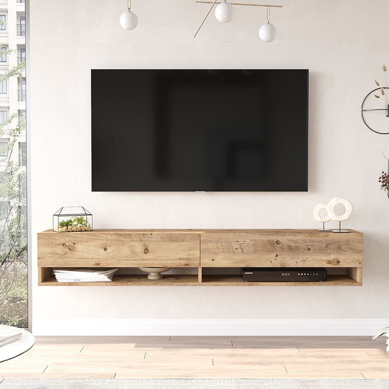 Έπιπλο τηλεόρασης επιτοίχιο Roscoe sonoma 180x31.6x29.6εκ - Image 3