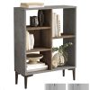 Βιβλιοθήκη χαμηλή Neville pakoworld cement-καρυδί 69x25x87.6εκ 176-000076