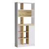 Βιβλιοθήκη Zest pakoworld λευκό-sonoma 75.5x25x170εκ 176-000110