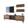 Σύνθετο σαλονιού Jasmine pakoworld καρυδί 180x35x48.5εκ 182-000025