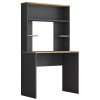 Γραφείο με ραφιέρα Goldie pakoworld ανθρακί-φυσικό 90x45x155.60εκ 182-000052