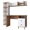 Γραφείο με βιβλιοθήκη Goldie pakoworld λευκό-φυσικό 160x50x161.8εκ 182-000059