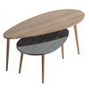 Τραπέζι σαλονιού Monty pakoworld oak-μαύρο μαρμάρου 116x46x46εκ 185-000088