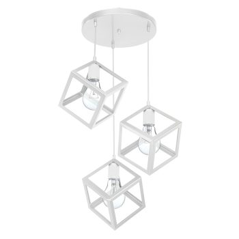 Φωτιστικό οροφής τρίφωτο Deepora pakoworld Ε27 λευκό 30x80x80εκ 193-000052