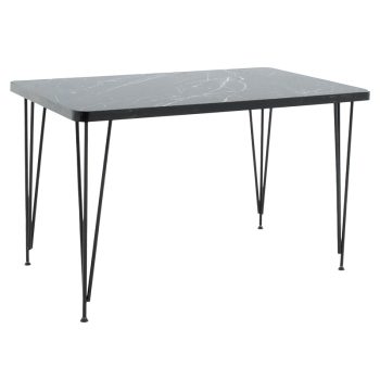 Τραπέζι Bruce pakoworld μαύρο μαρμάρου-μαύρο 120x73x73εκ 197-000141