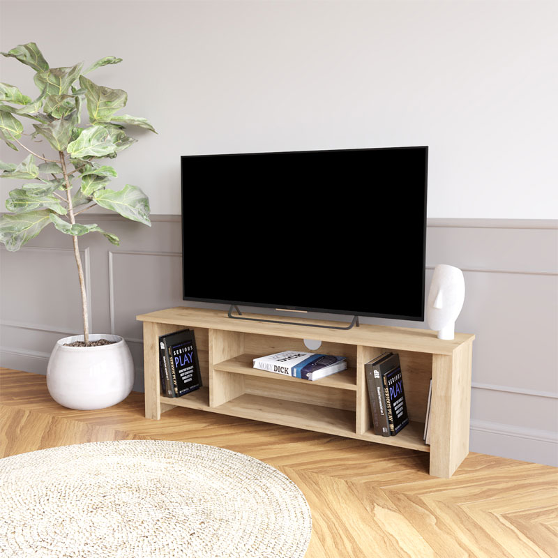 Έπιπλο τηλεόρασης Tserium μελαμίνης φυσικό 120x30x45εκ - Image 2