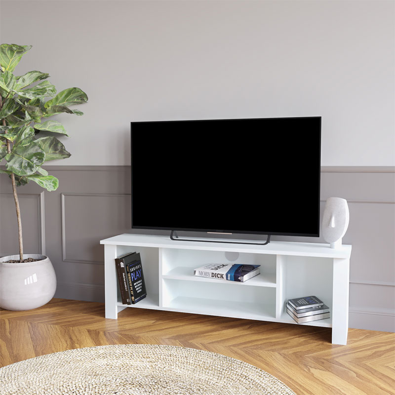 Έπιπλο τηλεόρασης Tserium μελαμίνης λευκό 120x30x45εκ - Image 2