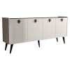 Μπουφές Jeslie pakoworld μελαμίνης λευκό-ανθρακί 180x40x79εκ 197-000208