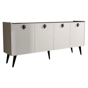 Μπουφές Jeslie pakoworld μελαμίνης λευκό-ανθρακί 180x40x79εκ 197-000208