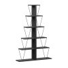 Βιβλιοθήκη mini Tars pakoworld ανθρακί-μαύρο 130x22x146εκ 225-000041