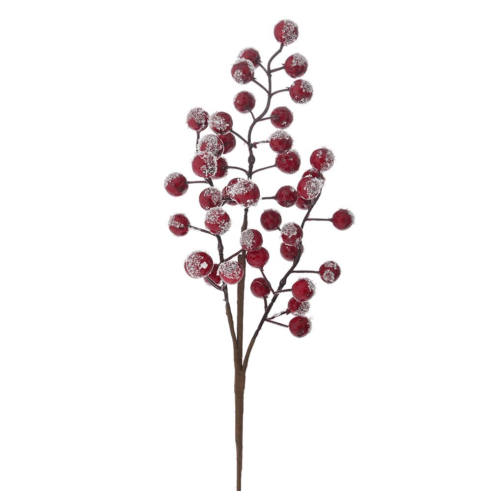 ΧΡΙΣΤΟΥΓΕΝΝΙΑΤΙΚΑ ΚΟΚΚΙΝΑ ΧΙΟΝΙΣΜΕΝΑ BERRIES ΚΛΑΔΙ 43ΕΚ