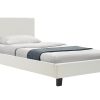 Κρεβάτι Nevil pakoworld μονό 100x200 PU χρώμα λευκό ματ 006-000012