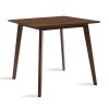 Τραπέζι Benson pakoworld MDF με καπλαμά  χρώμα καρυδί 80x80x75εκ 097-000001