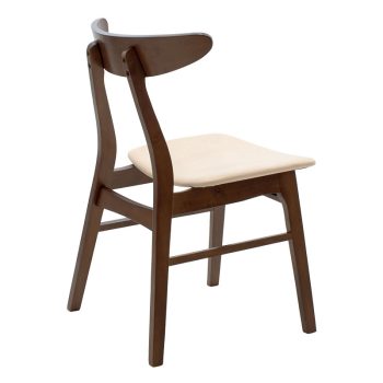 Alternative view of Καρέκλα Orlean  μπεζ ύφασμα-rubberwood καρυδί πόδι