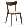 Καρέκλα Toto pakoworld μπεζ ύφασμα-rubberwood καρυδί πόδι 097-000011