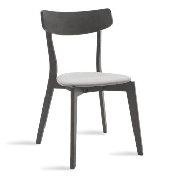 Καρέκλα Toto pakoworld γκρι ύφασμα-rubberwood ανθρακί πόδι 097-000012