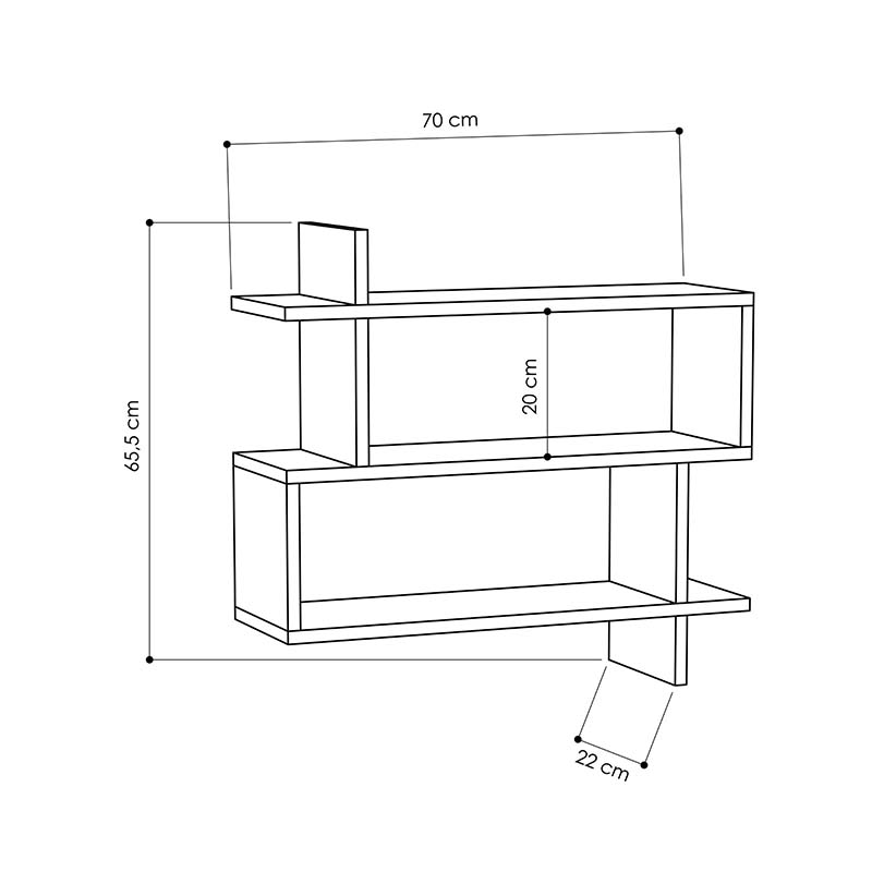 Ραφιέρα Paralel χρώμα λευκό 70x22x65,5εκ - Image 3