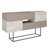 Μπουφές Roberta pakoworld μόκα-λευκό μαρμάρου 145x40x82εκ 119-001169