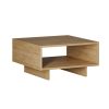 Τραπέζι σαλονιού Hola pakoworld μελαμίνης oak 60x60x32εκ 119-001188