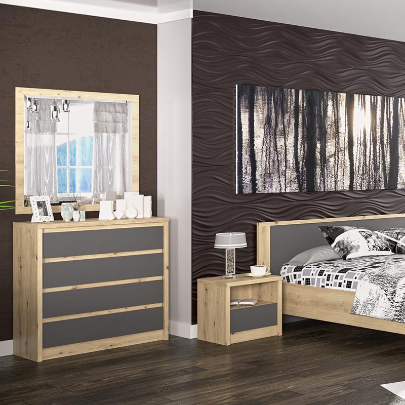 Συρταριέρα Lavinia 4ων συρταριών ανθρακί-sonoma 89x39.5x92εκ - Image 2