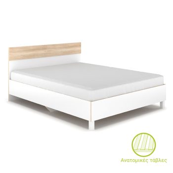 Κρεβάτι διπλό Awell pakoworld sonoma-λευκό 160x200εκ 173-000004