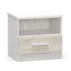 Κομοδίνο Neruda pakoworld λευκό antique-oak 51x37x47εκ 173-000009