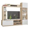 Σύνθετο σαλονιού June pakoworld sonoma-λευκό 204x35x177εκ 173-000043