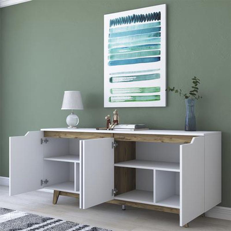 Μπουφές Rafaelo λευκό-καρυδί 180x45x78,5εκ - Image 3