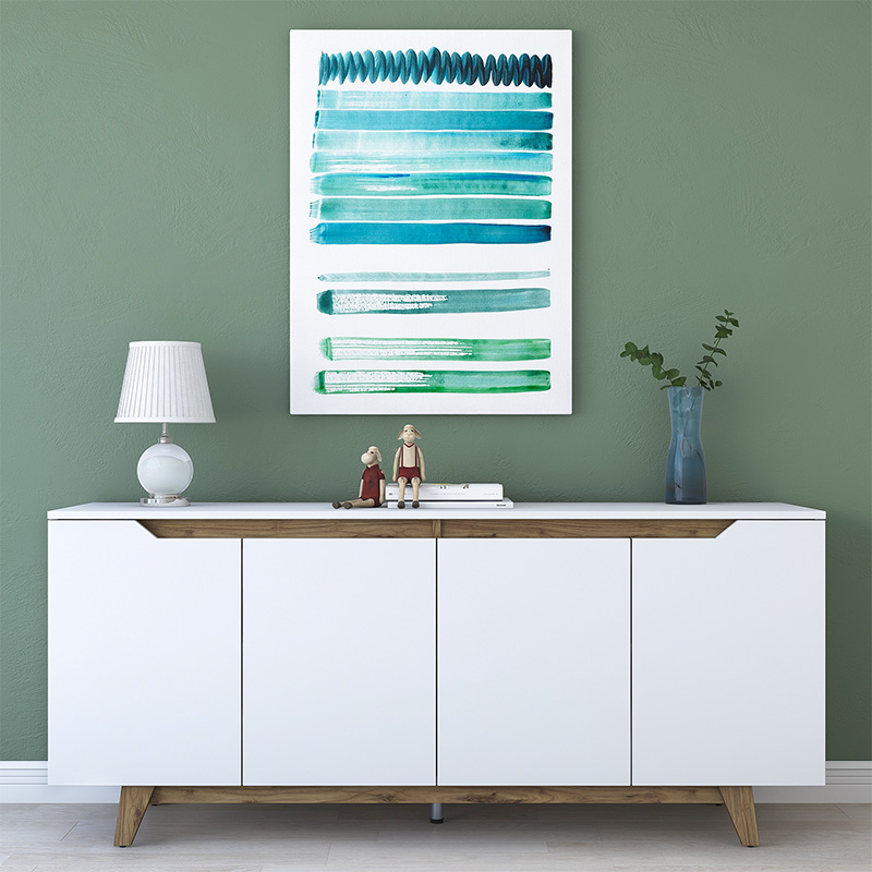 Μπουφές Rafaelo λευκό-καρυδί 180x45x78,5εκ - Image 4