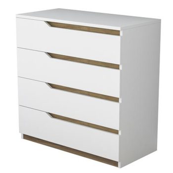 Συρταριέρα Verena pakoworld λευκό-καρυδί 80x47x92εκ 182-000015