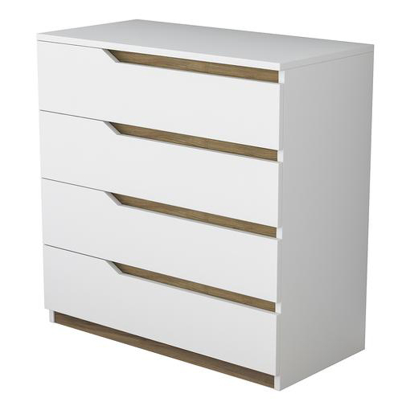 Συρταριέρα Verena pakoworld λευκό-καρυδί 80x47x92εκ 182-000015