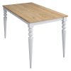 Τραπέζι Rosette pakoworld φυσικό-λευκό 120x70x73.8εκ 182-000057