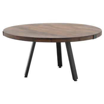 Τραπέζι σαλονιού Zenith pakoworld ξύλο πεύκου 35mm καρυδί Φ80x39εκ 197-000150