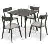 Tραπεζαρία Benson - Toto pakoworld σετ 5τμχ rustic grey - ύφασμα grey 80x80x75εκ 200-000181