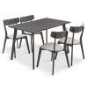 Tραπεζαρία Benson - Toto pakoworld σετ 5τμχ rustic grey - ύφασμα γκρι 120x75x75εκ 200-000187