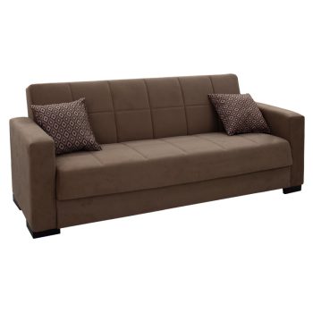 Kαναπές κρεβάτι Vox pakoworld 3θέσιος ύφασμα βελουτέ καφέ 212x77x80εκ 213-000003
