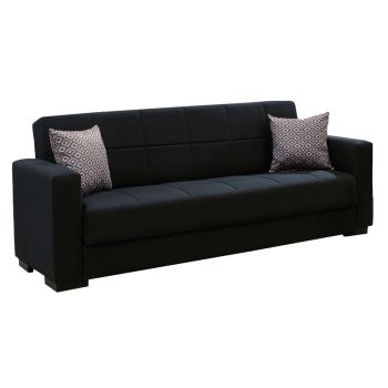 Kαναπές κρεβάτι Vox pakoworld 3θέσιος ύφασμα μαύρο 212x77x80εκ 213-000005