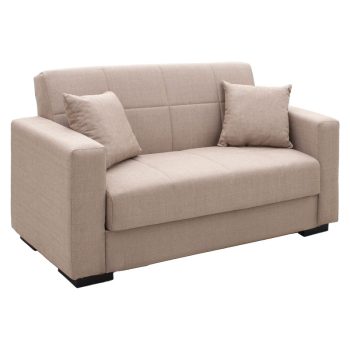 Kαναπές κρεβάτι Vox pakoworld 2θέσιος ύφασμα μπεζ 148x77x80εκ 213-000023